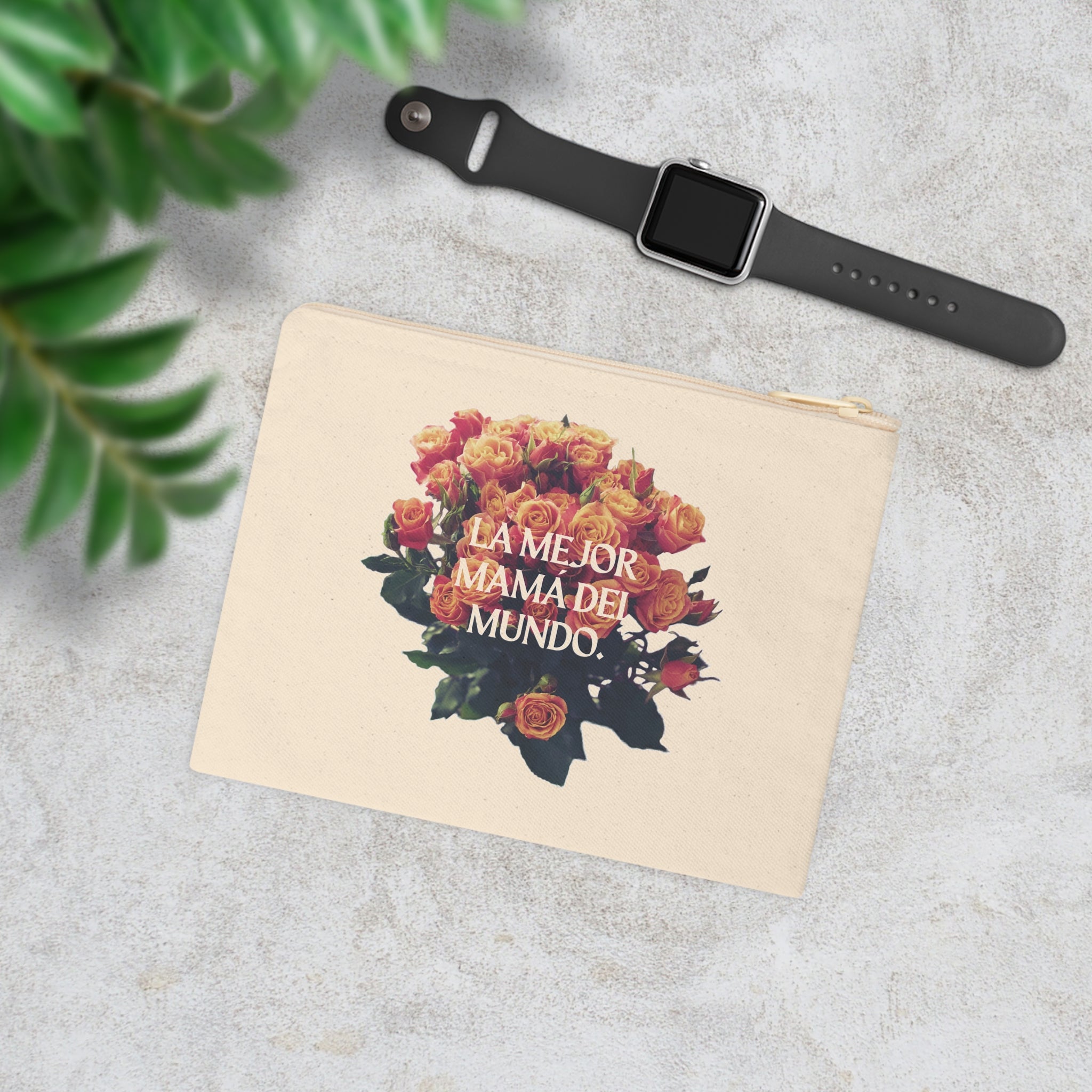 Zipper Pouch - La mejor mamá del mundo with roses