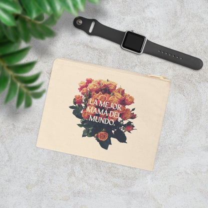 Zipper Pouch - La mejor mamá del mundo with roses