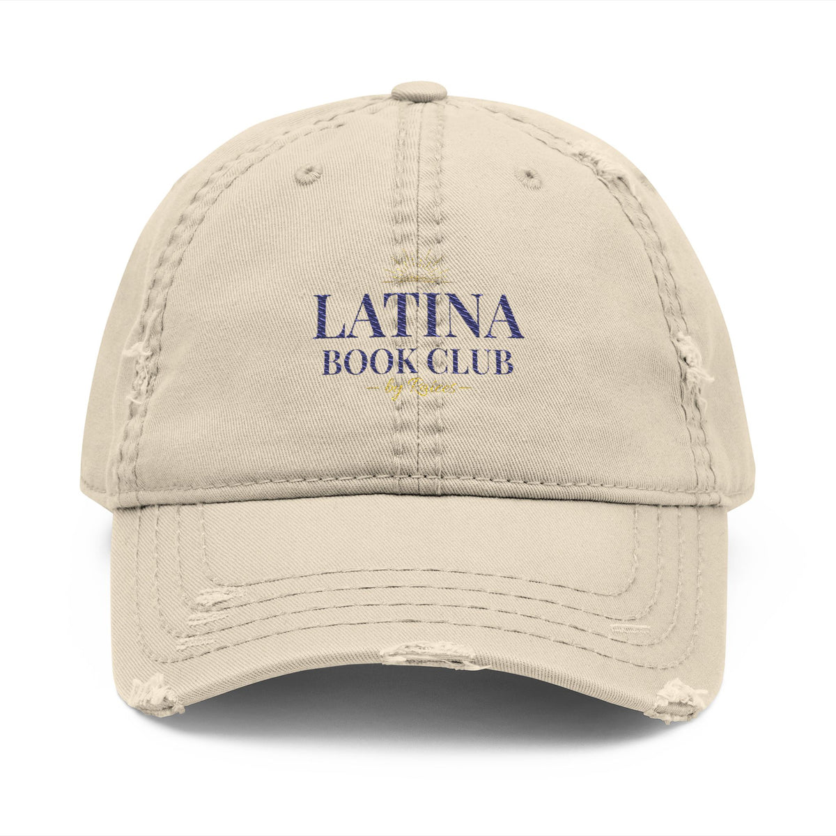 Latina Book Club Embroidered Distressed Hat — 'More than a book club'