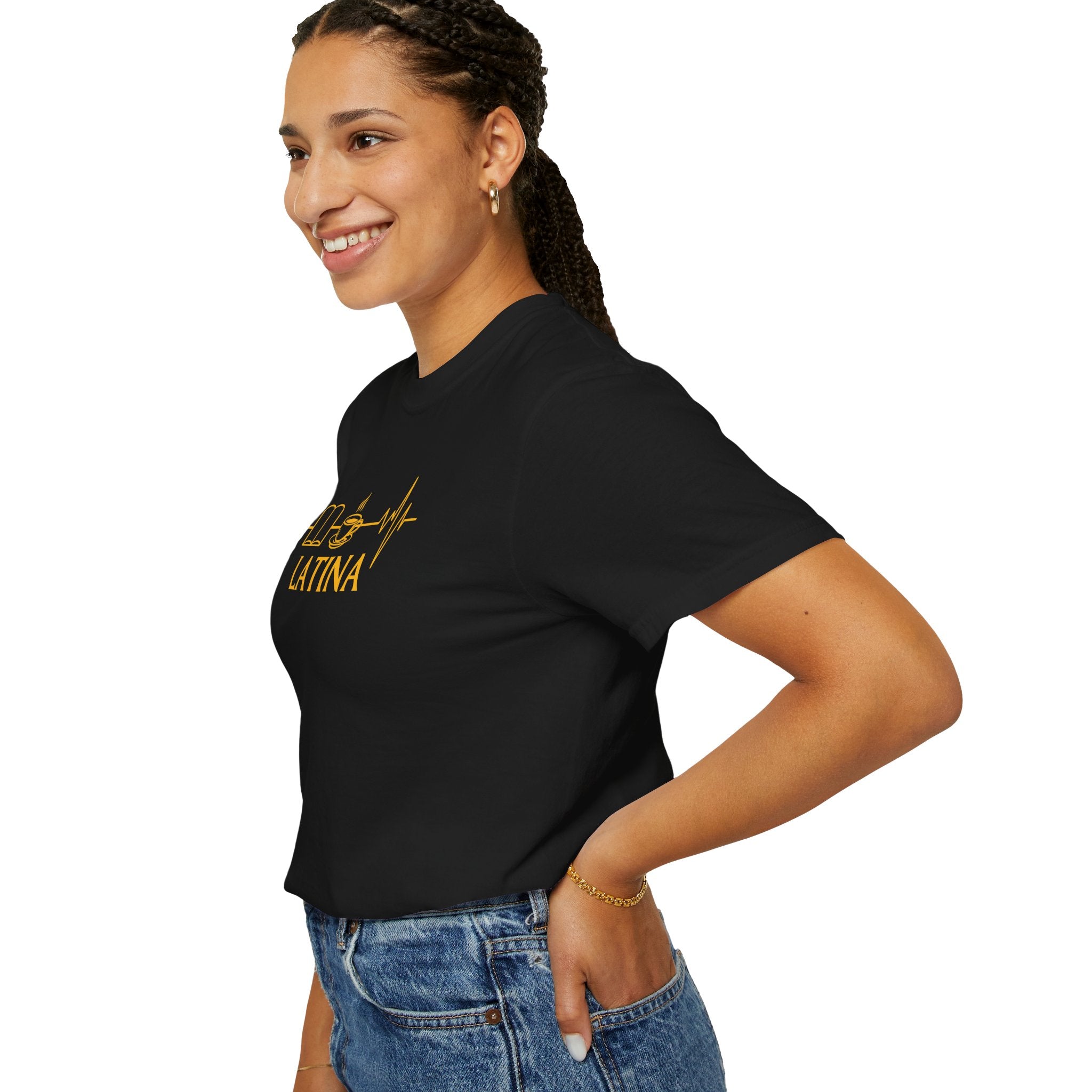 Latina with Coffee & Book Heartbeat T-Shirt