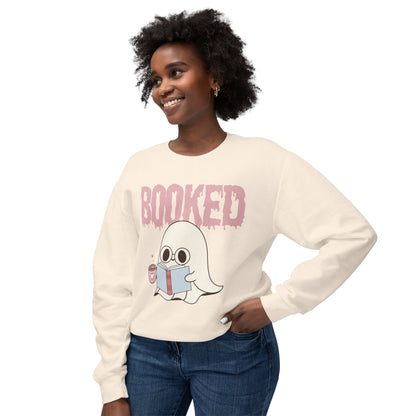 Ghost Reading Book Lightweight Sweatshirt