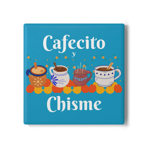 "Cafecito y Chisme" Ceramic Coaster