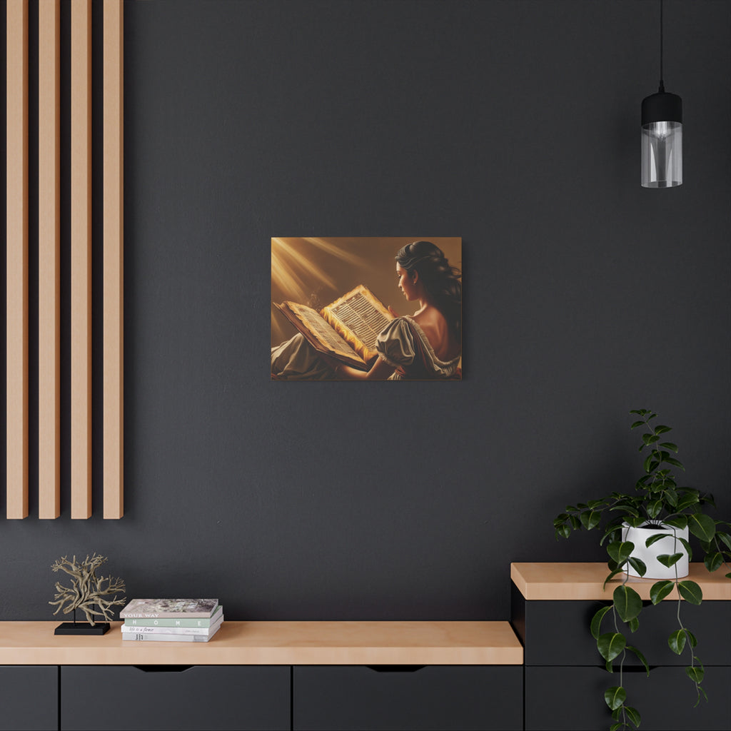 Canvas Wall Art - Magical Latina Reading a Book