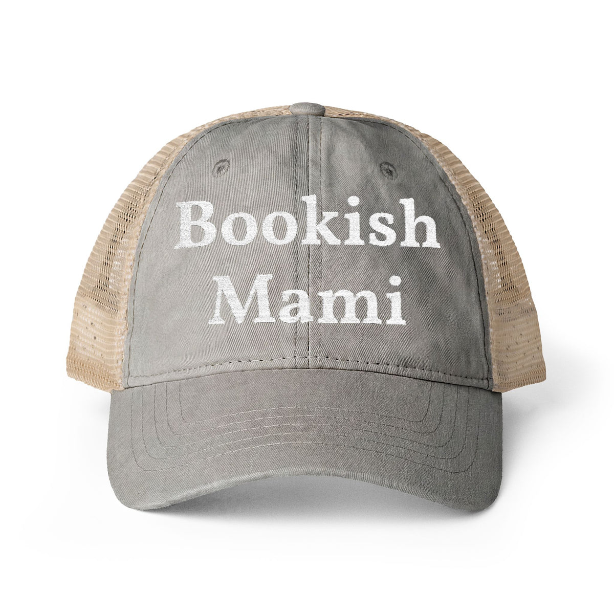 Bookish Mami- Women's Washed Mesh-Back Cap