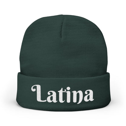 Chic Embroidered Knit Beanie - Stylish Winter Accessory for Trendsetters, Perfect Gift for Latina Pride, Cozy Headwear for Every Occasion
