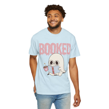 Booked Ghost with Coffee Unisex T-shirt