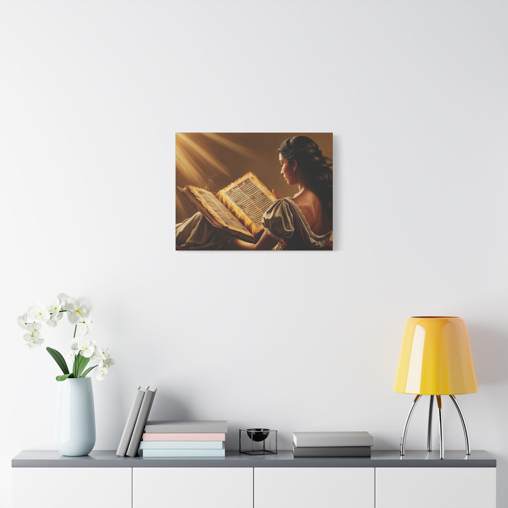 Canvas Wall Art - Magical Latina Reading a Book