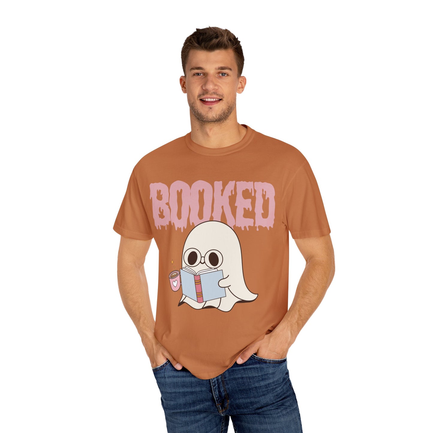 Booked Ghost with Coffee Unisex T-shirt