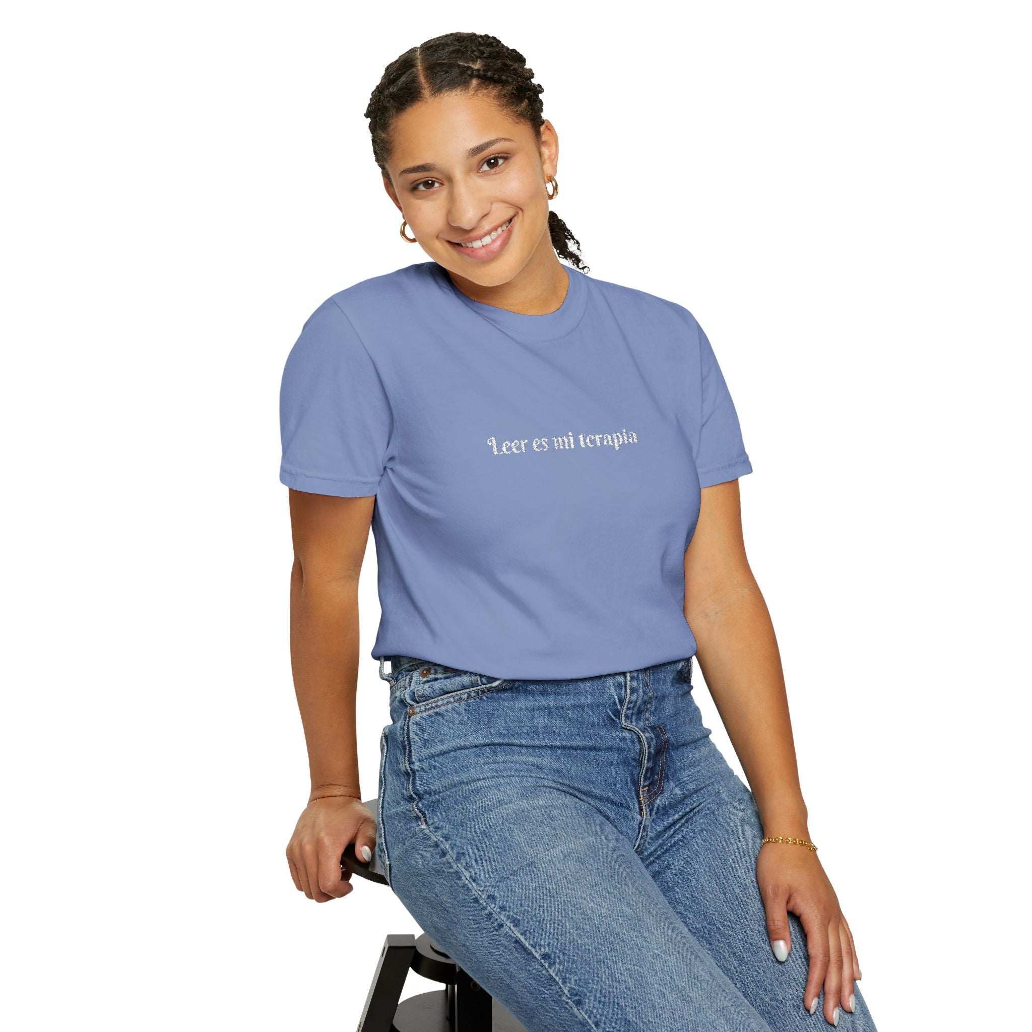 Reading is my therapy Unisex T-shirt Embroidered
