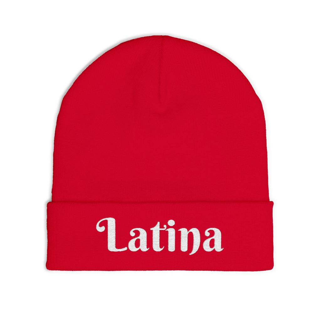 Chic Embroidered Knit Beanie - Stylish Winter Accessory for Trendsetters, Perfect Gift for Latina Pride, Cozy Headwear for Every Occasion