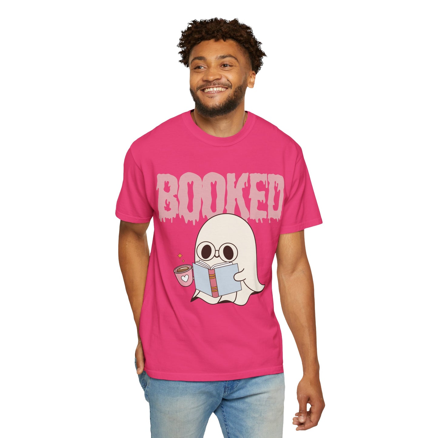 Booked Ghost with Coffee Unisex T-shirt