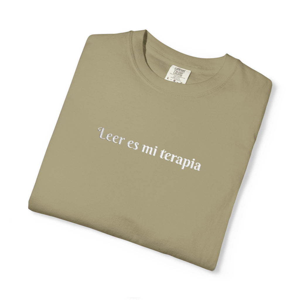 Reading is my therapy Unisex T-shirt Embroidered