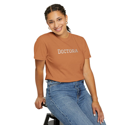 Embroidered Doctora T-Shirt — Feminine Doctor Shirt for Professionals