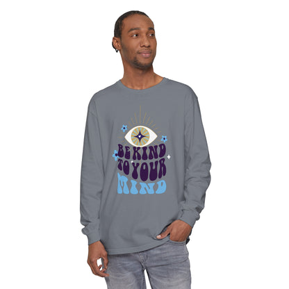 Long Sleeve T-Shirt Be Kind to Your Mind Ojo Design