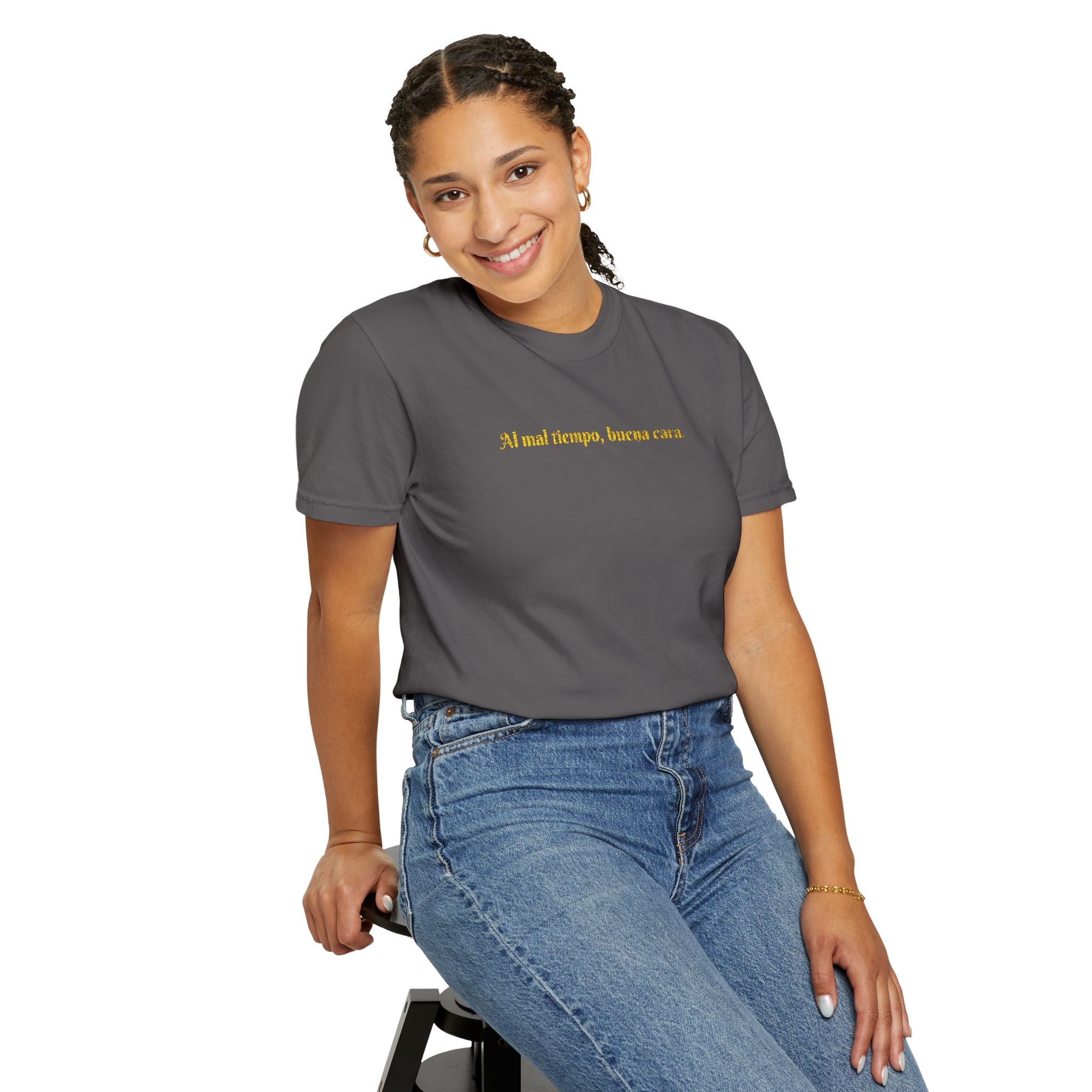 Embroidered Unisex T-shirt - Al mal tiempo, buena cara
