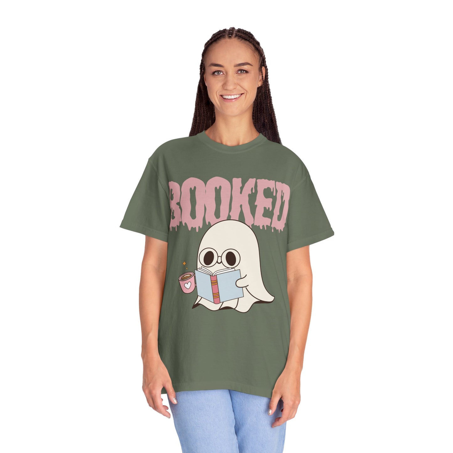 Booked Ghost with Coffee Unisex T-shirt