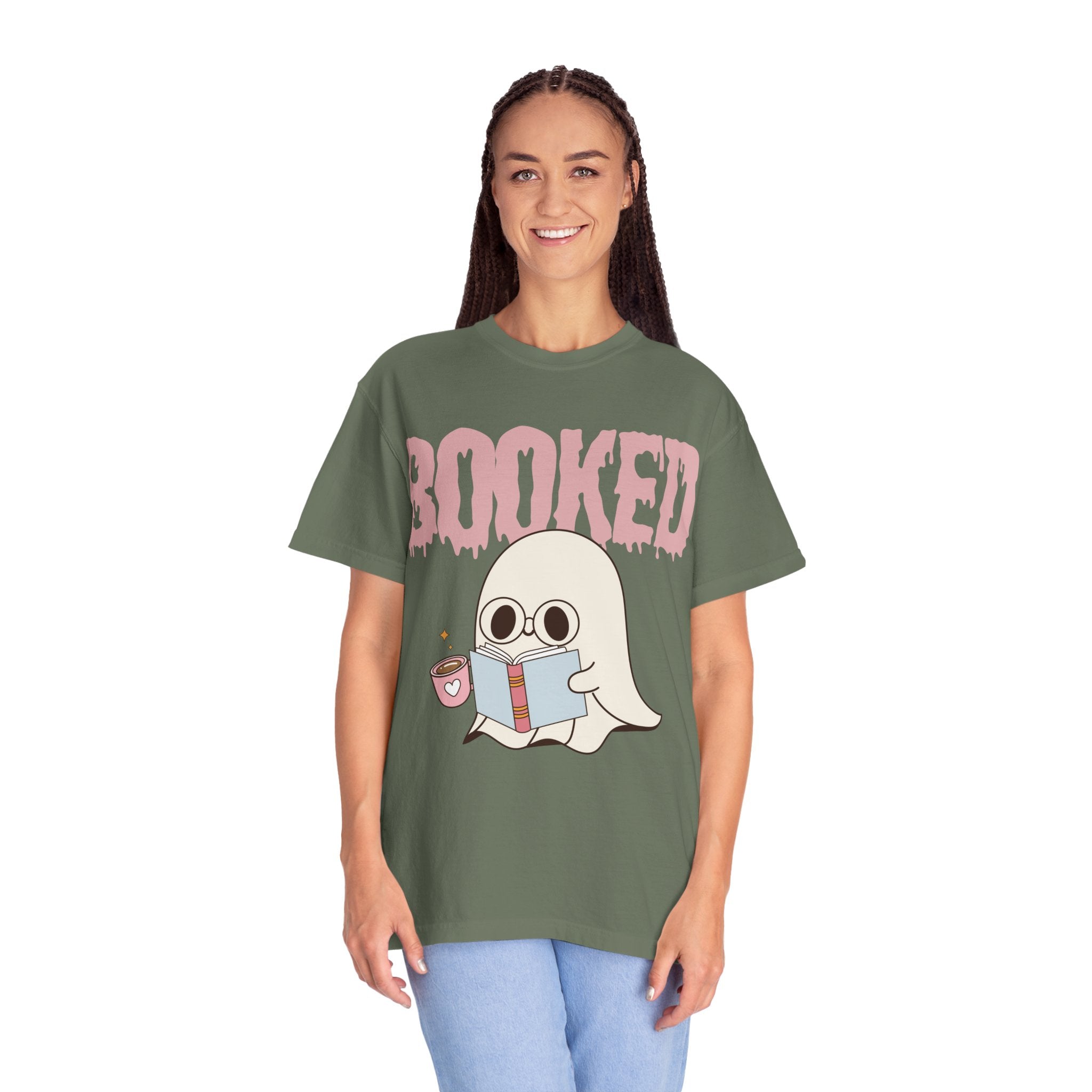 Booked Ghost with Coffee Unisex T-shirt