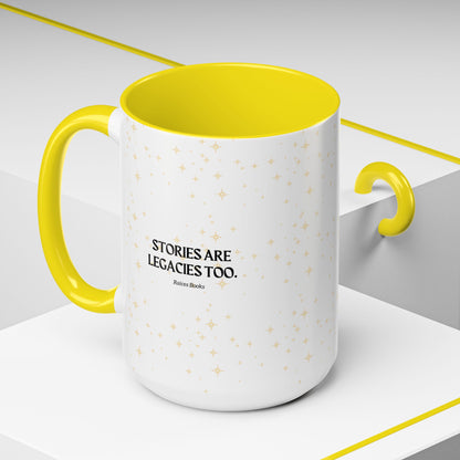 Coffee Mug - Stories are Legacies Too with Catrina, Tree, and Book Design