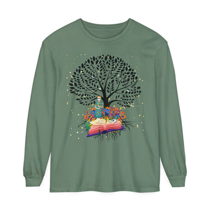 Long Sleeve T-Shirt - Magical Tree with Catrina and Roots Design