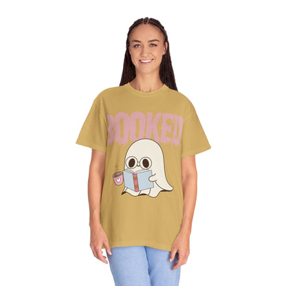 Booked Ghost with Coffee Unisex T-shirt