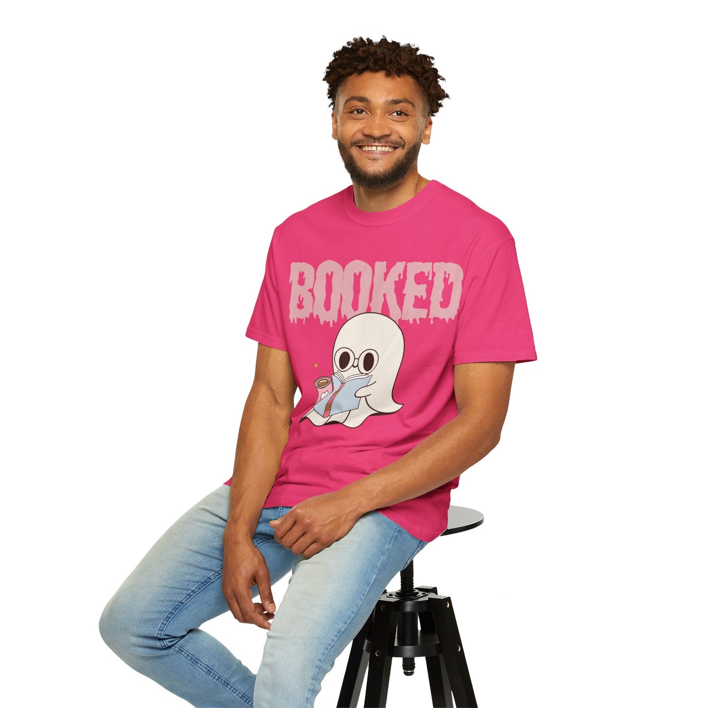Booked Ghost with Coffee Unisex T-shirt