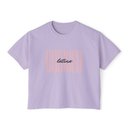 Boxy Tee - Bookish Latina Graphic Shirt for Women