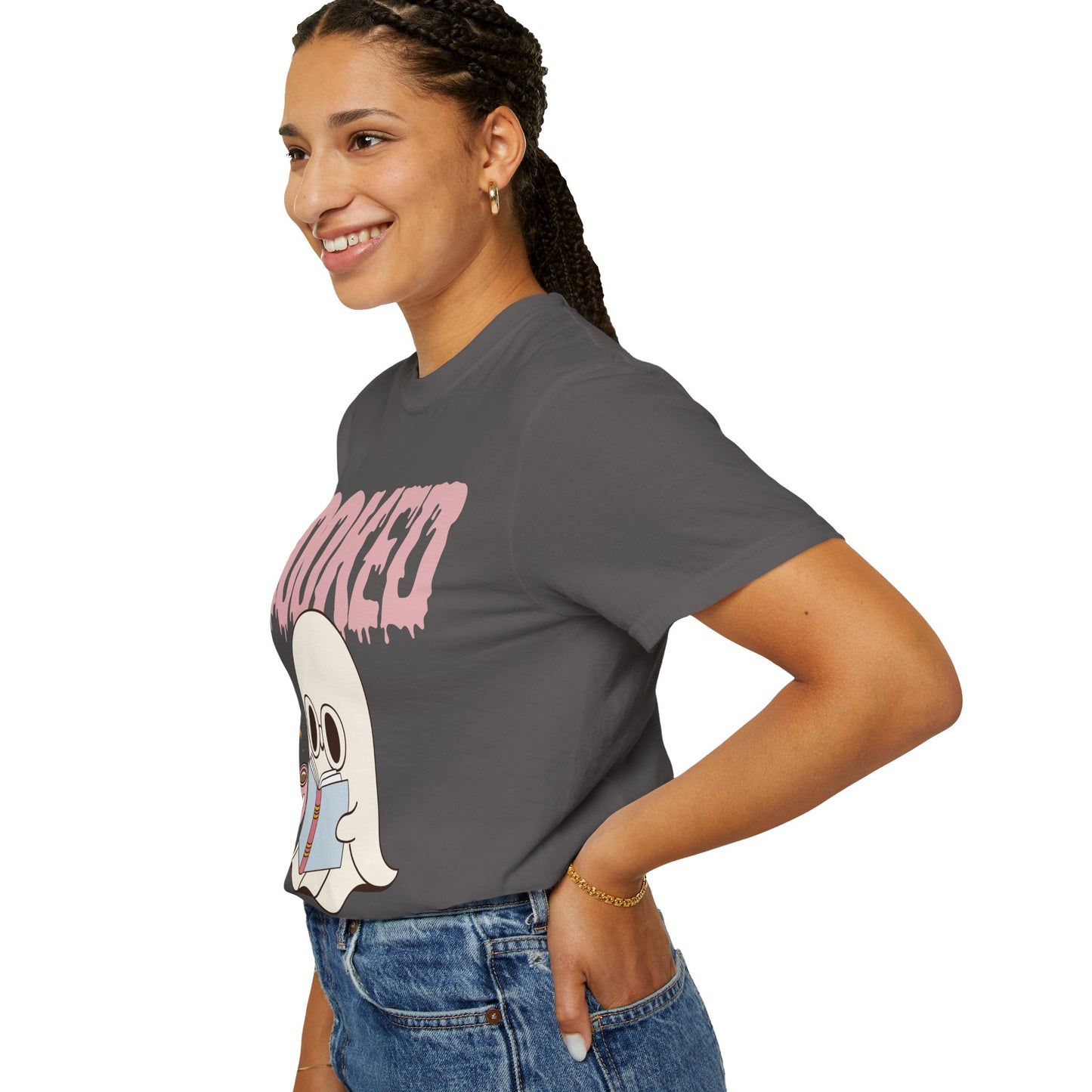 Booked Ghost with Coffee Unisex T-shirt