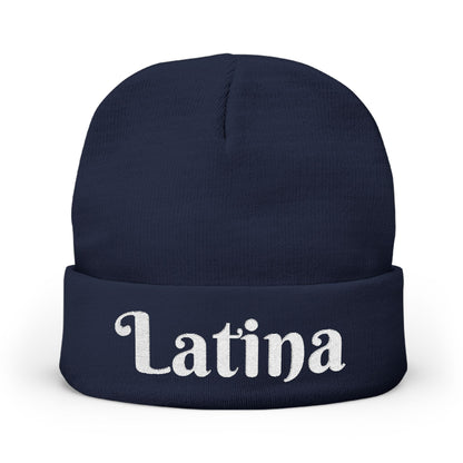 Chic Embroidered Knit Beanie - Stylish Winter Accessory for Trendsetters, Perfect Gift for Latina Pride, Cozy Headwear for Every Occasion