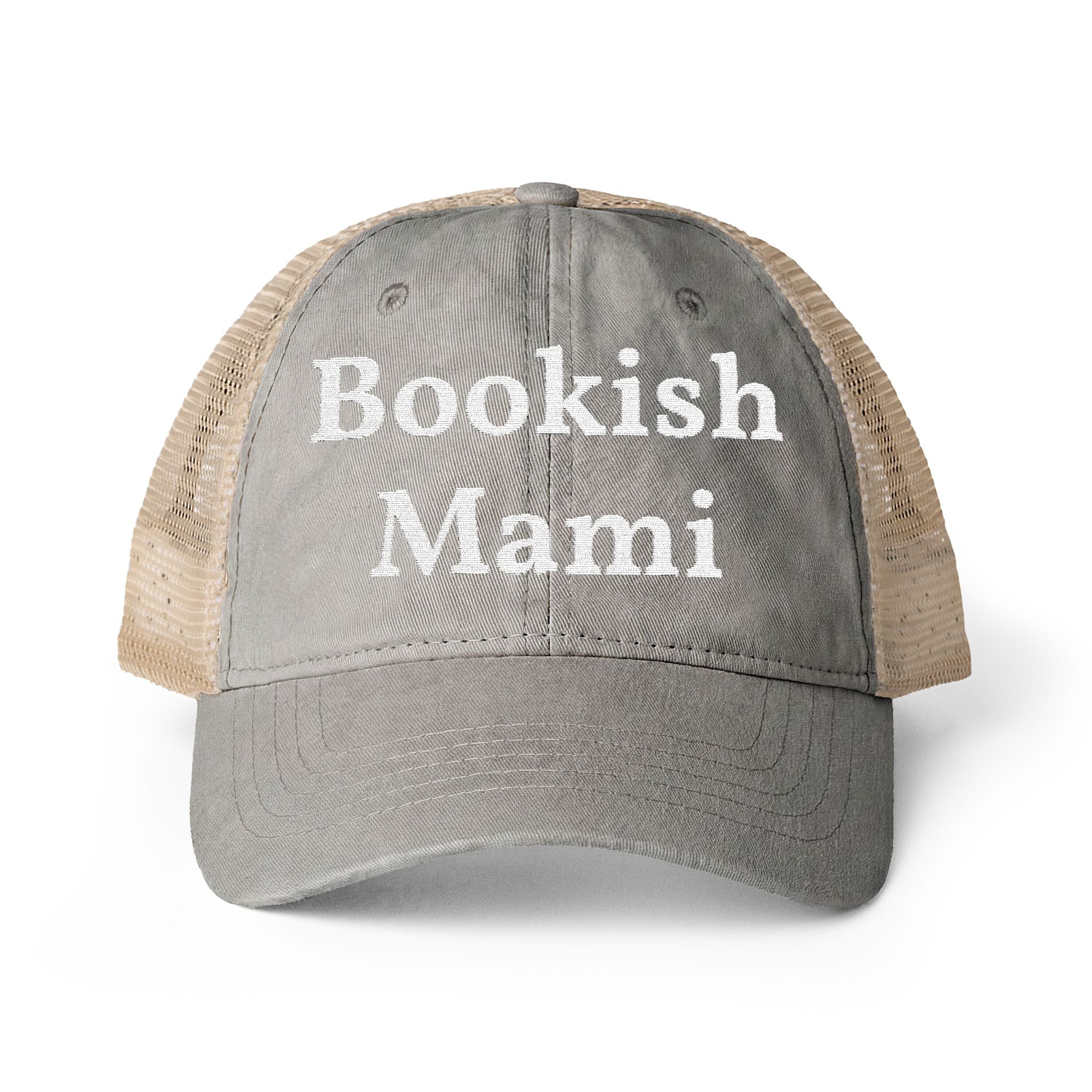Bookish Mami- Women's Washed Mesh-Back Cap