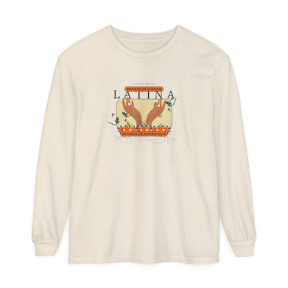 Unisex Long Sleeve Shirt - Raíces de Lucha, Flores de Esperanza Latina Quetzal Birds Design