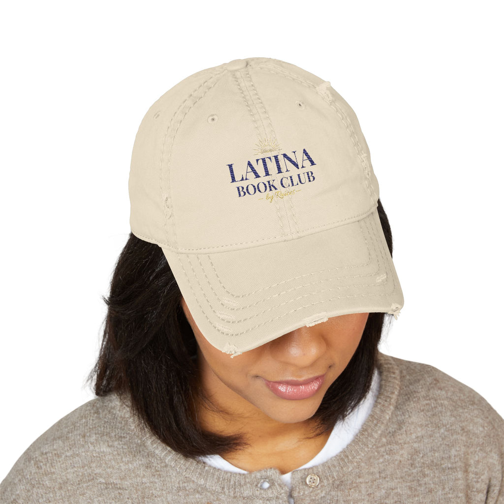 Latina Book Club Embroidered Distressed Hat — 'More than a book club'