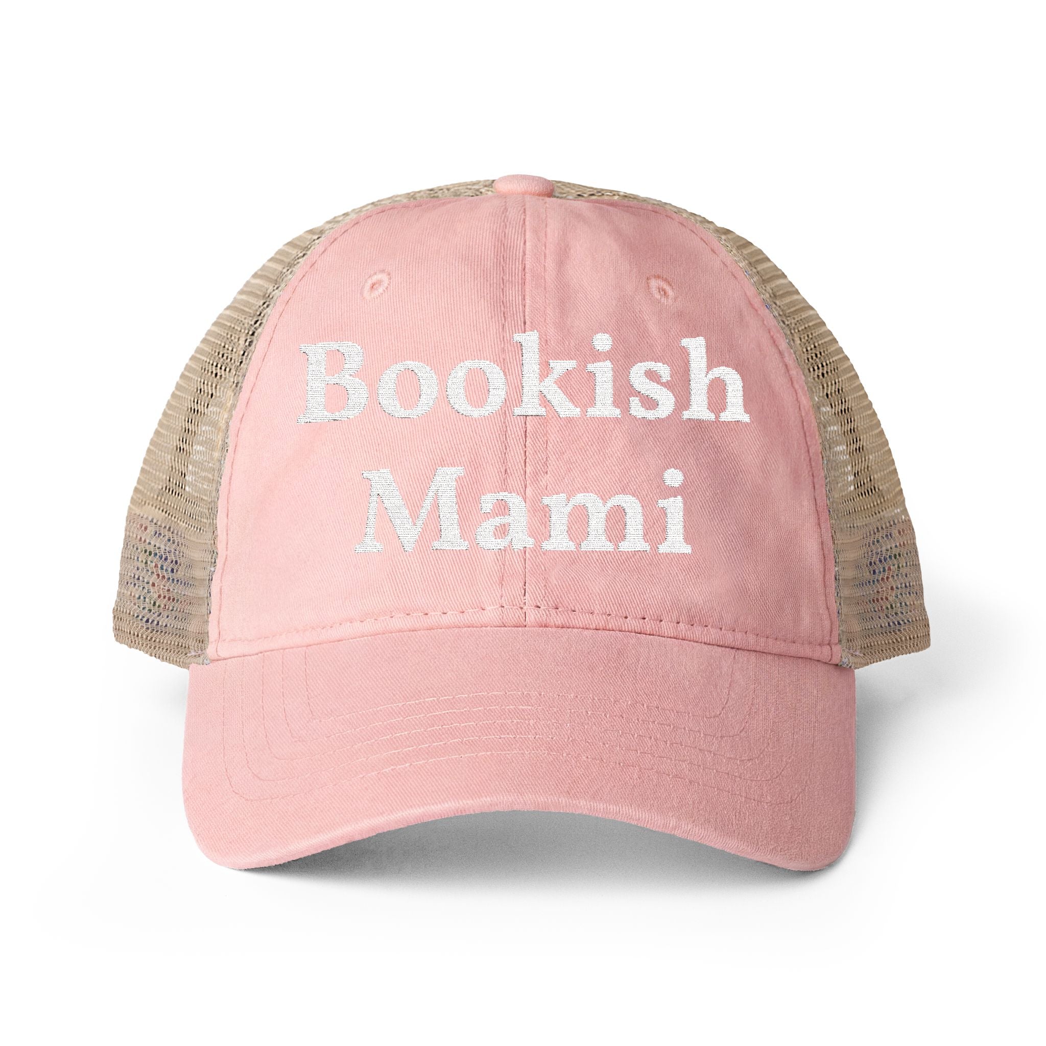 Bookish Mami- Women's Washed Mesh-Back Cap