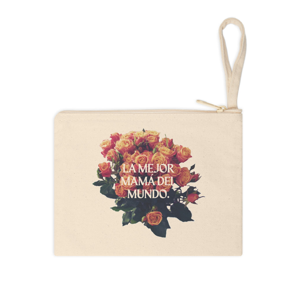 Zipper Pouch - La mejor mamá del mundo with roses