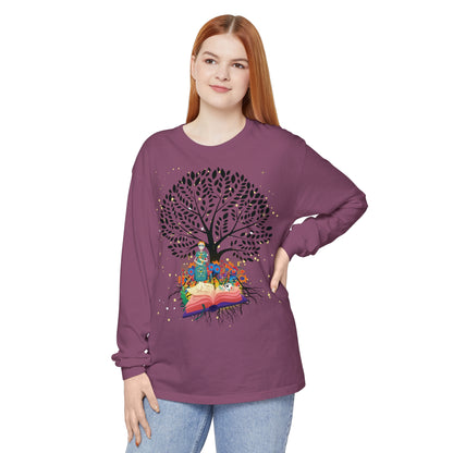 Long Sleeve T-Shirt - Magical Tree with Catrina and Roots Design