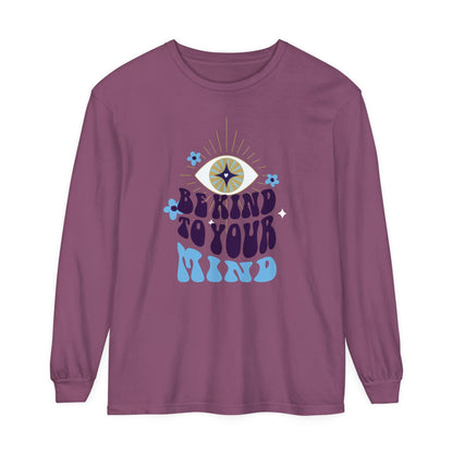 Long Sleeve T-Shirt Be Kind to Your Mind Ojo Design