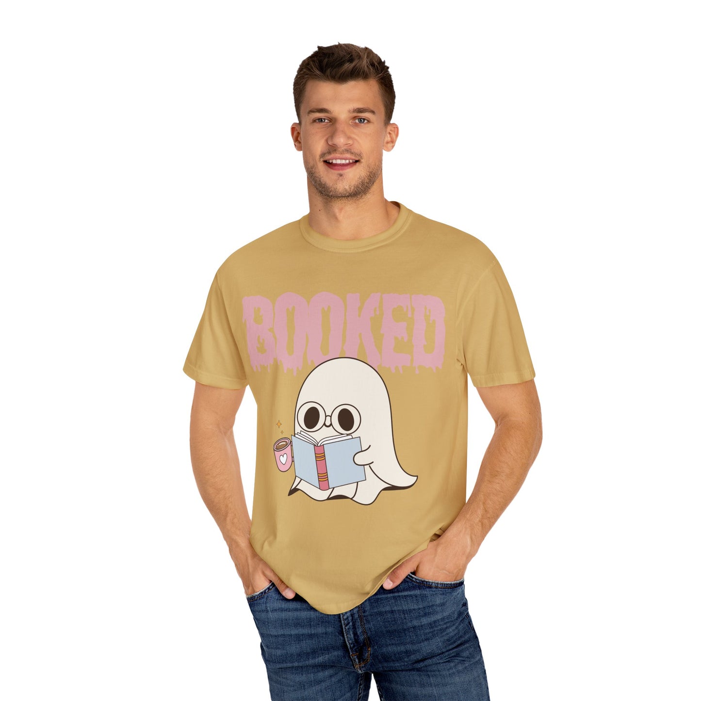 Booked Ghost with Coffee Unisex T-shirt