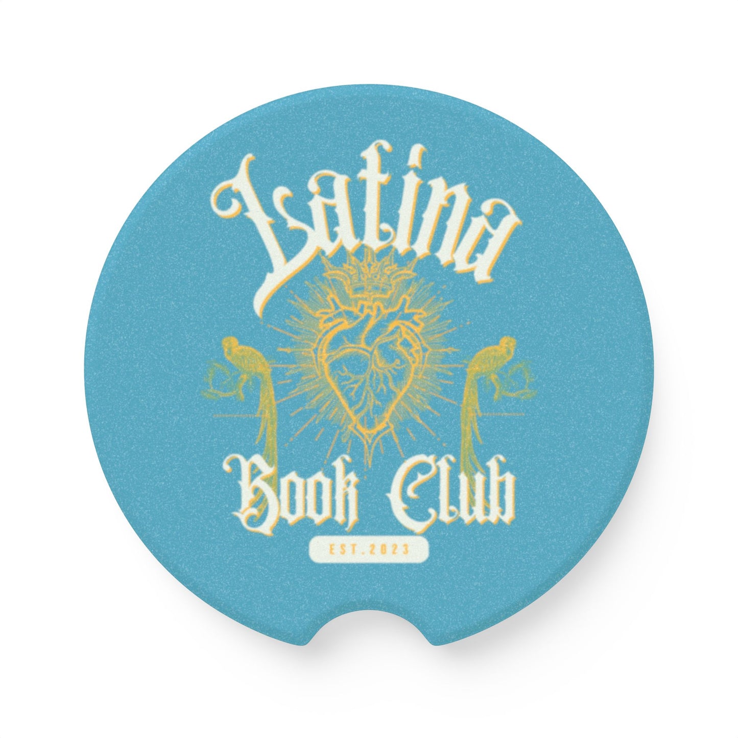 Latina Book Club Soapstone Car Coaster, Unique Car Accessories, Distinctive Gift for Book Lovers, Fun Vehicle Decor, Heart and Soul Vibe