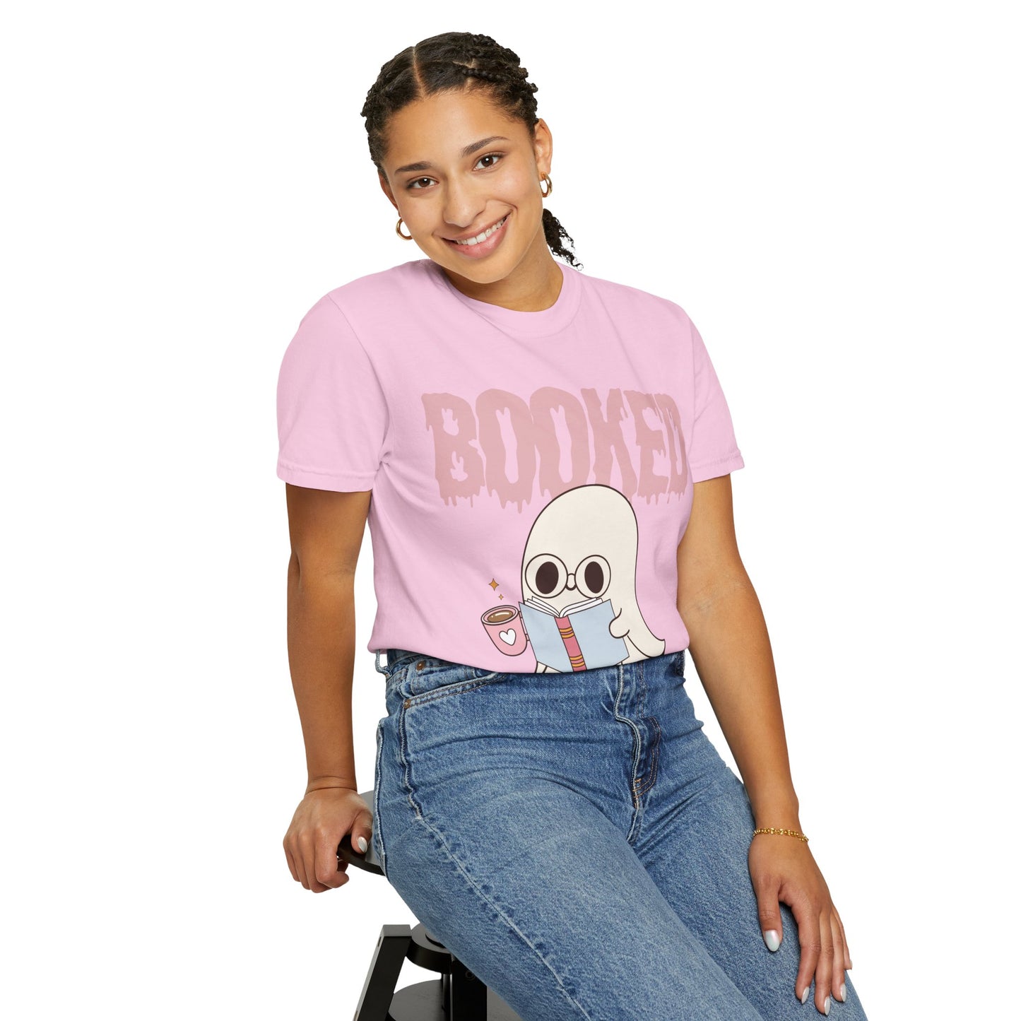 Booked Ghost with Coffee Unisex T-shirt