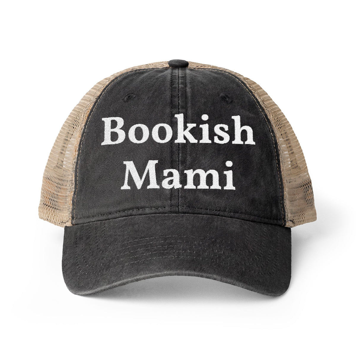 Bookish Mami- Women's Washed Mesh-Back Cap