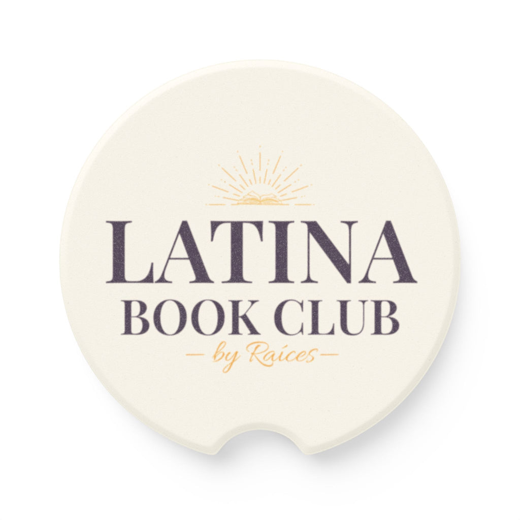 Soapstone Car Coaster — "Latina Book Club" Printed Car Cup Holder Insert