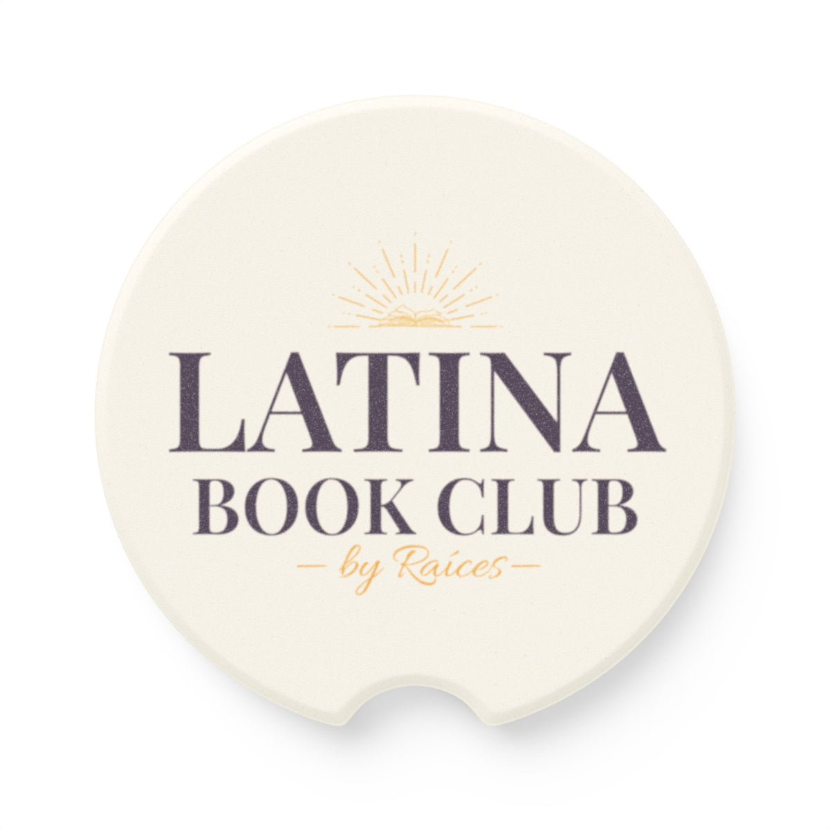 Soapstone Car Coaster — "Latina Book Club" Printed Car Cup Holder Insert
