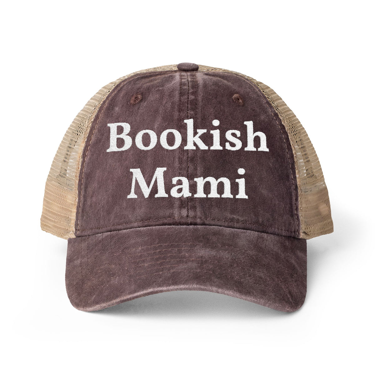 Bookish Mami- Women's Washed Mesh-Back Cap