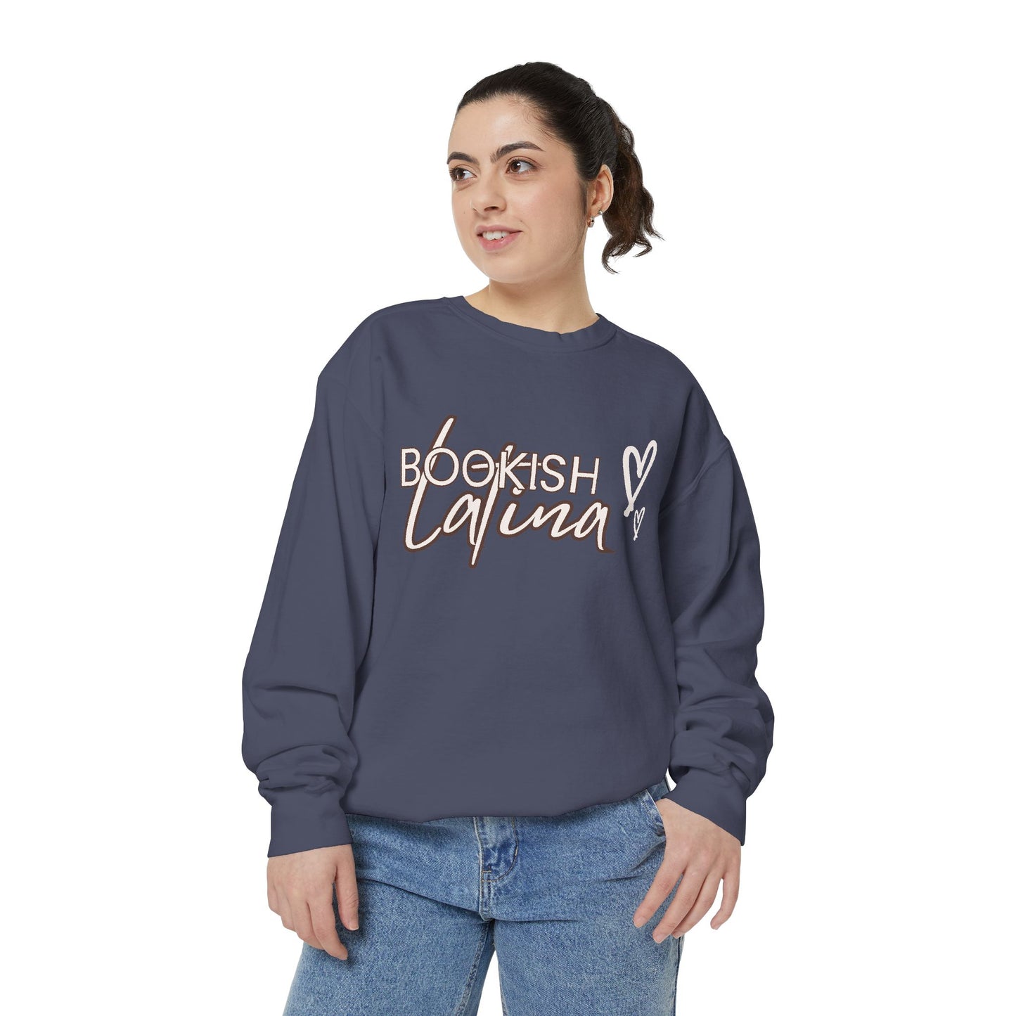 Bookish Latina Sweatshirt- with hearts design