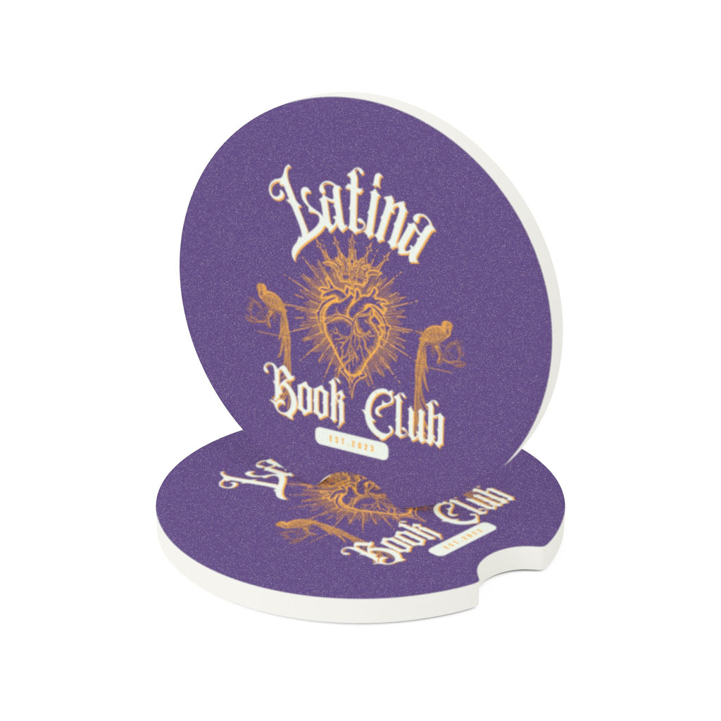 Soapstone Car Coaster — 'Latina Book Club' Heart Design