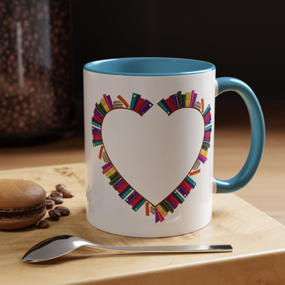 Mug Big Heart Made of Books Coffee Mug (11, 15oz)