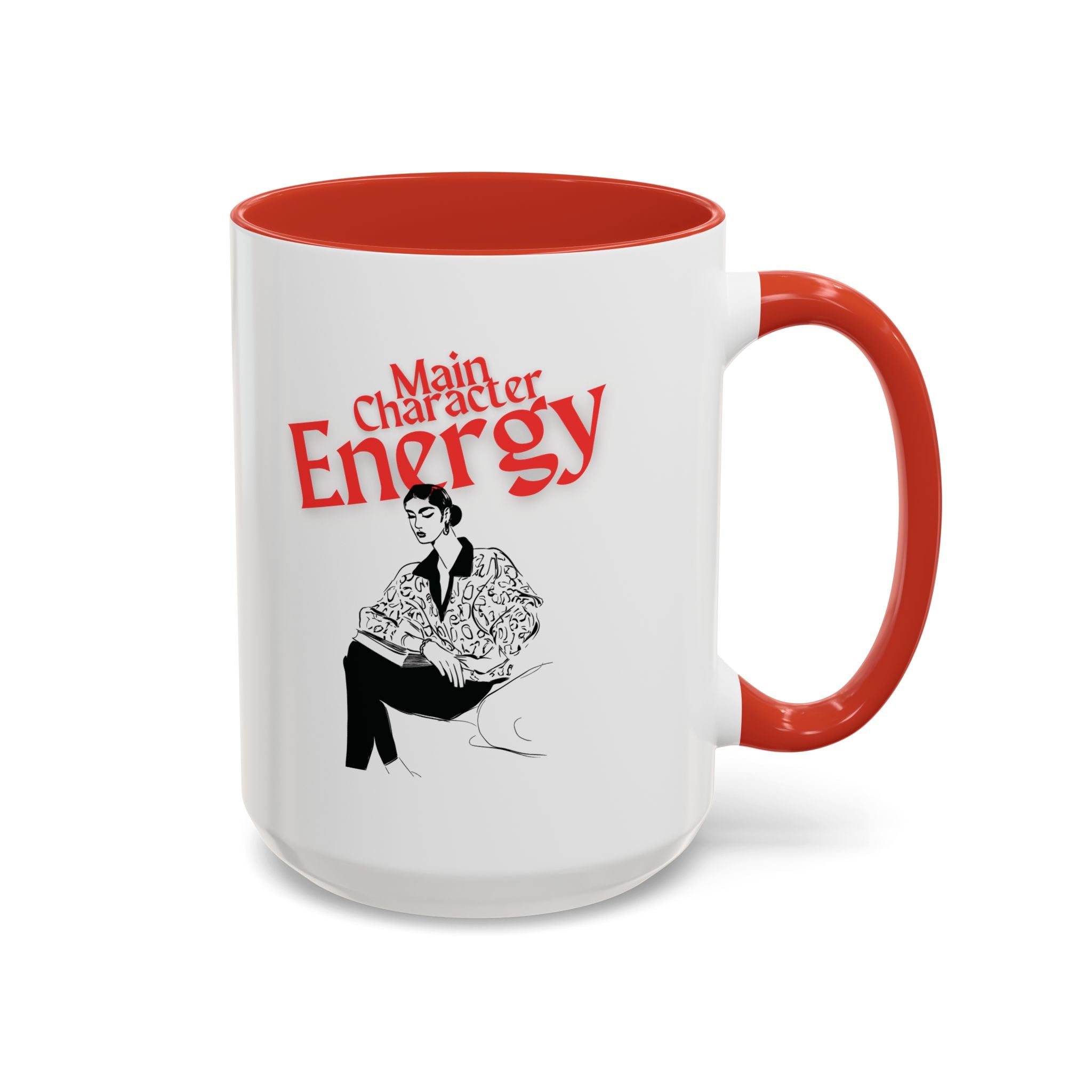 Coffee Mug - Main Character Energy with Girl Reading