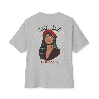 Latinas Read Books Unisex Oversized Boxy TShirt