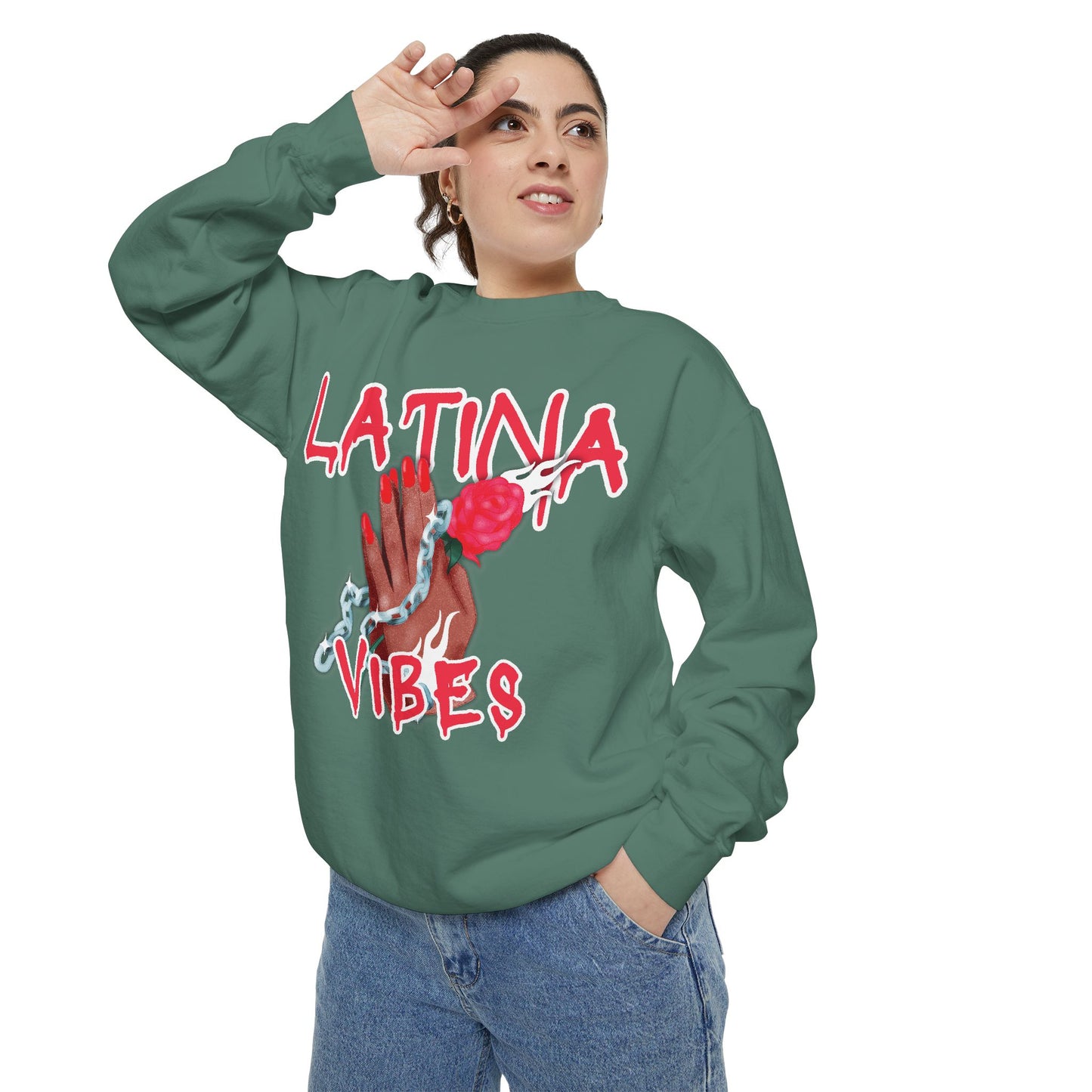 Garment-Dyed Sweatshirt - Latina Vibes
