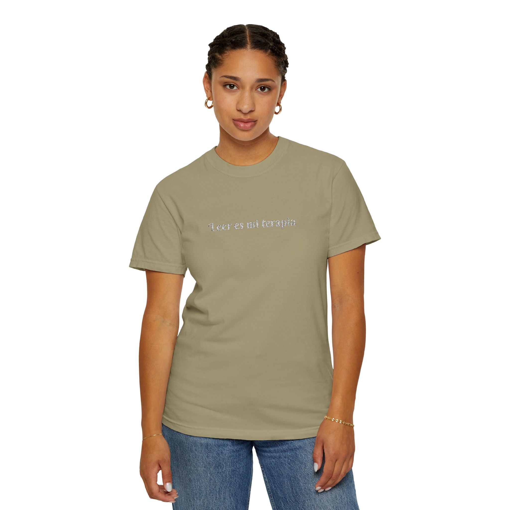 Reading is my therapy Unisex T-shirt Embroidered