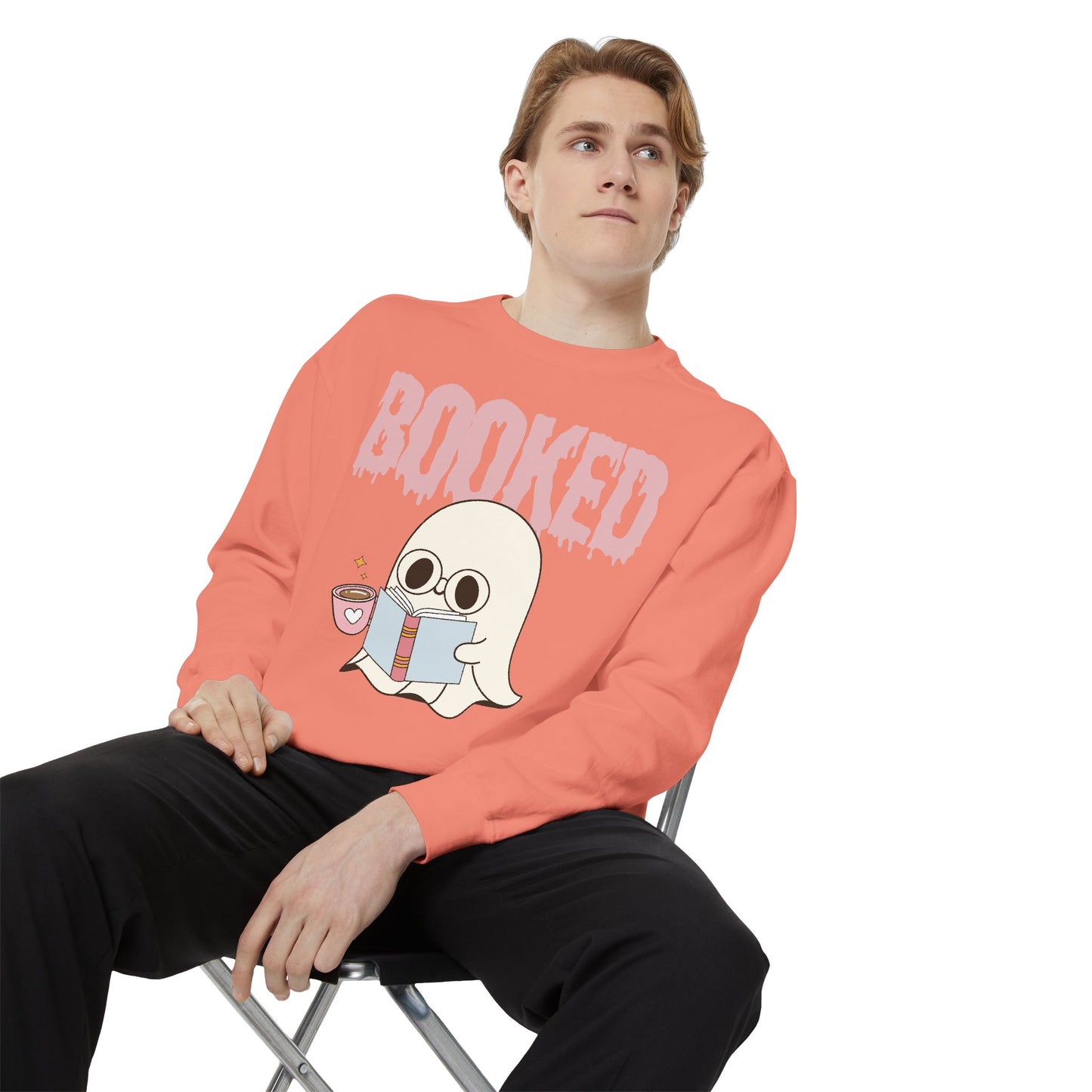 Booked Ghost with Coffee Sweatshirt